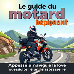 Une couverture de livre pour 'Le guide du motard débutant', présentée en français