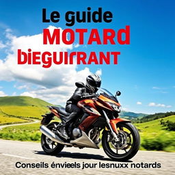 Une couverture de livre intitulée 'Le guide du motard débutant'