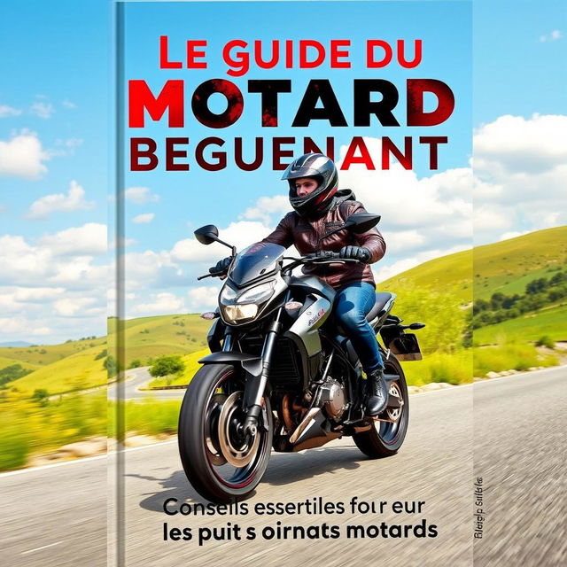 Une couverture de livre intitulée 'Le guide du motard débutant'