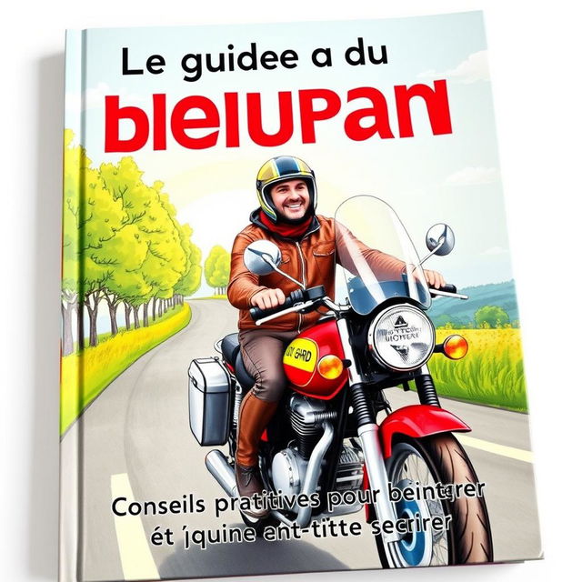 Une couverture de livre intitulée 'Le guide du motard débutant'