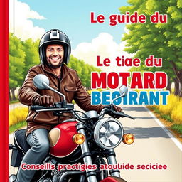 Une couverture de livre intitulée 'Le guide du motard débutant'
