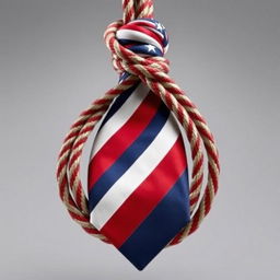 A unique American tie designed to look like a noose