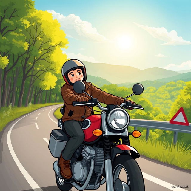 Une illustration pour 'Le guide du motard débutant'