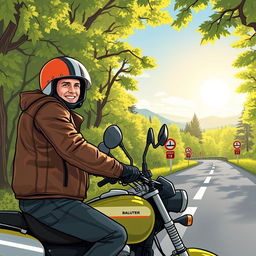 Une illustration pour 'Le guide du motard débutant'