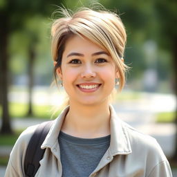 A portrait of a person with a body mass index (BMI) of 25, showcasing a healthy and balanced appearance