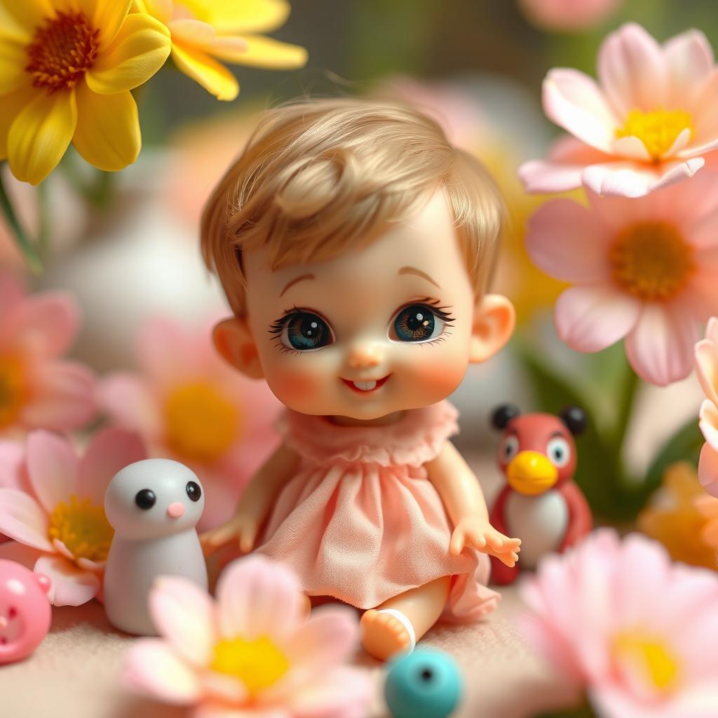 A miniature boy, exceptionally small and incredibly cute, wearing a lovely dress