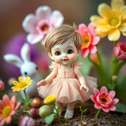A miniature boy, exceptionally small and incredibly cute, wearing a lovely dress