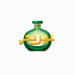 A modern logo design featuring the name 'بيرو' (Peru) creatively transformed into a perfume bottle shape