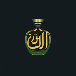 A modern logo design featuring the name 'بيرو' (Peru) creatively transformed into a perfume bottle shape