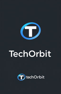 A sleek and modern logo design for 'TechOrbit'