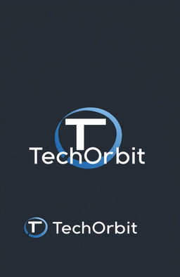 A sleek and modern logo design for 'TechOrbit'
