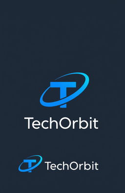 A sleek and modern logo design for 'TechOrbit'