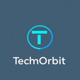 A sleek and modern logo design for 'TechOrbit'