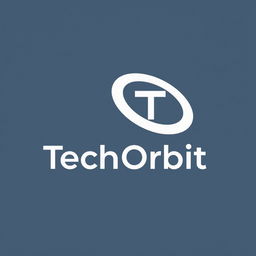 A sleek and modern logo design for 'TechOrbit'