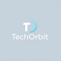 A sleek and modern logo design for 'TechOrbit'