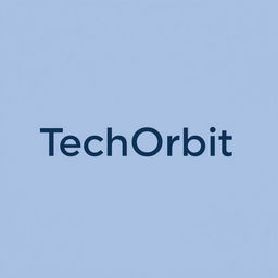 A sleek and modern logo design for 'TechOrbit'