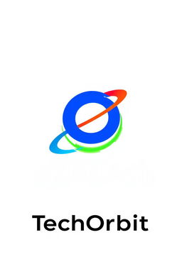 A logo design for "TechOrbit", characterized by a strict and modern aesthetic