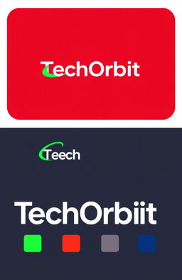 A logo design for "TechOrbit", characterized by a strict and modern aesthetic