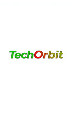 A logo design for 'TechOrbit', featuring a strict and bright design aesthetic