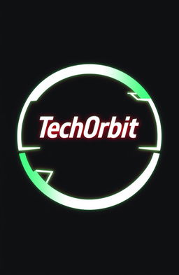 A logo design for 'TechOrbit', featuring a strict and bright design aesthetic