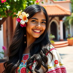 A beautiful Mexican girl, showcasing her vibrant culture and heritage