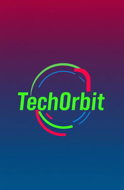 A sleek and modern logo design for 'TechOrbit', blending a strict and bright aesthetic