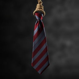 An American necktie hanging from a noose, beautifully draping down with a sense of gravity