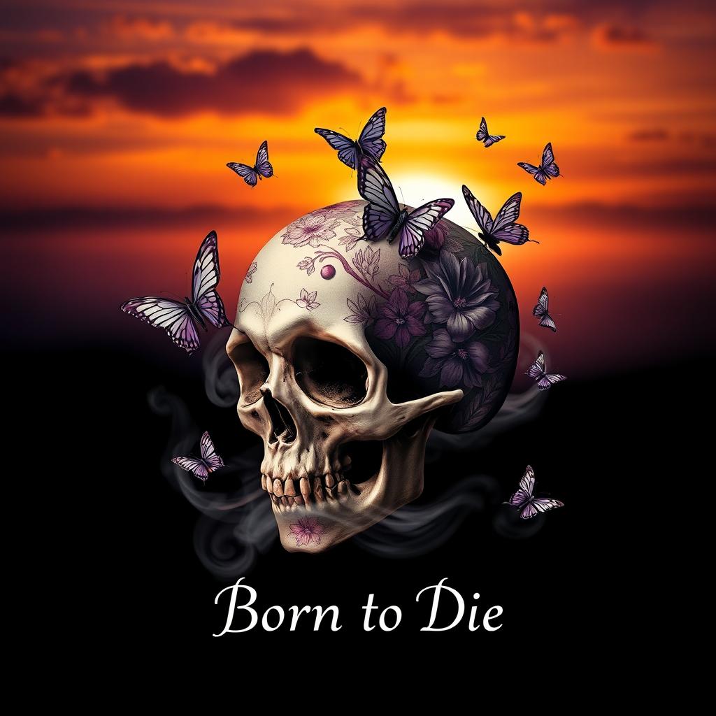 A visually striking image that embodies the phrase 'Born to Die' in a thought-provoking way