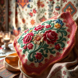 A beautifully crafted piece of traditional Persian embroidery showcasing the intricate art of سرمه دوزی (sormeh dozi)