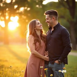 A romantic couple photo capturing a loving moment between a man and a woman