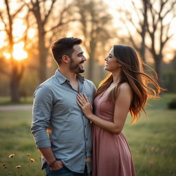 A romantic couple photo capturing a loving moment between a man and a woman