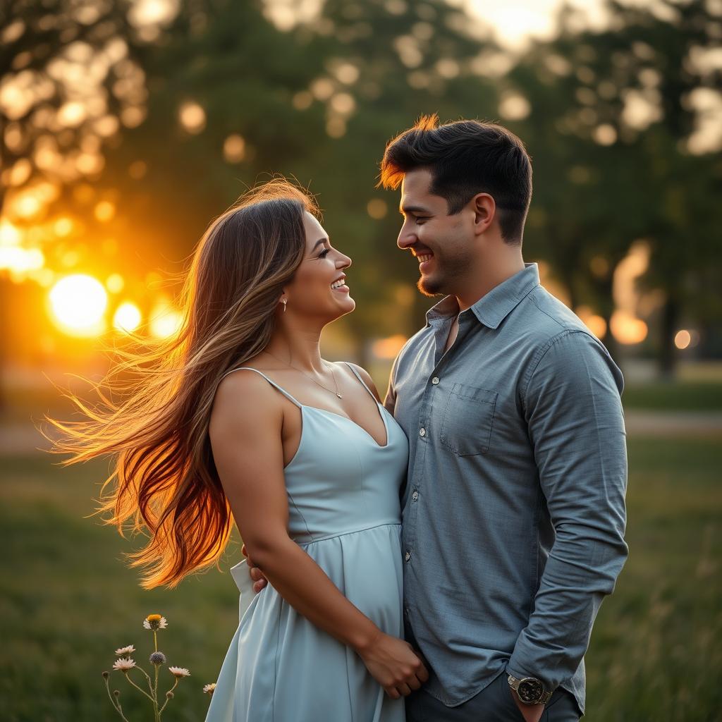 A romantic couple photo capturing a loving moment between a man and a woman