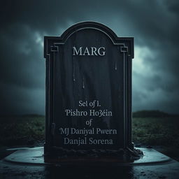 A weathered, old tombstone prominently featuring the name 'Marg' inscribed in an elegant, aged font