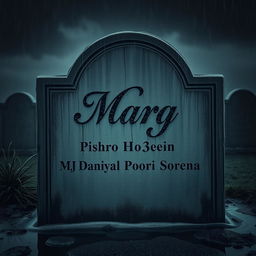 A weathered, old tombstone prominently featuring the name 'Marg' inscribed in an elegant, aged font
