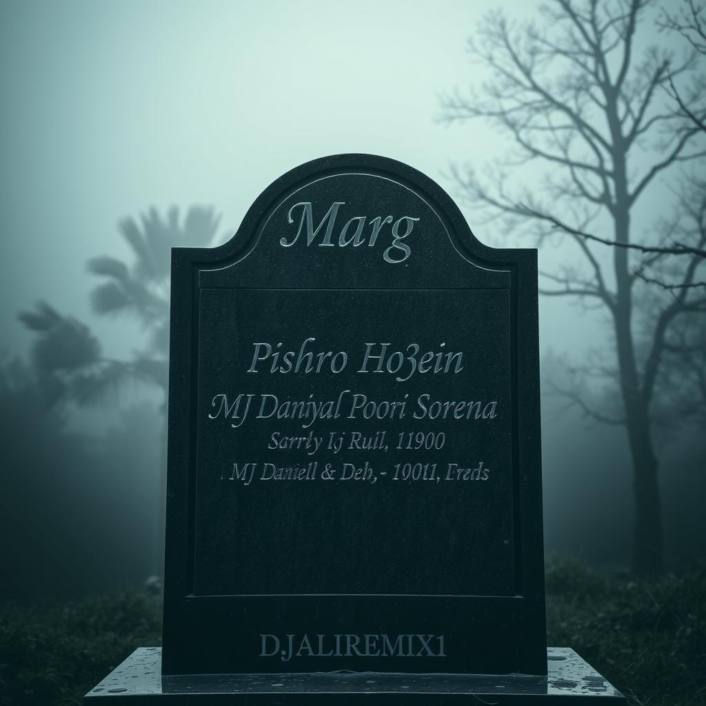 A striking tombstone featuring the name 'Marg' elegantly carved at the top