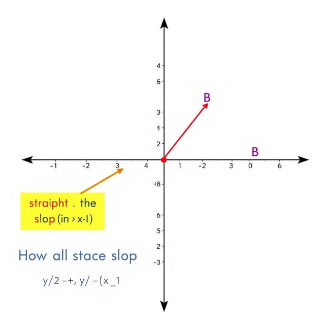 A clear diagram illustrating a line passing between two distinct points on a Cartesian coordinate plane, showcasing the slope of the line