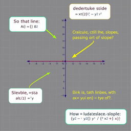 A clear diagram illustrating a line passing between two distinct points on a Cartesian coordinate plane, showcasing the slope of the line