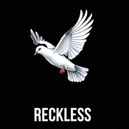 An image of a dove in flight with injured wings, showcasing a poignant moment of struggle yet beauty