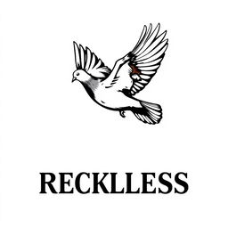 A striking profile photo for a Telegram channel featuring a flying pigeon with wounded wings, embodying a sense of resilience and struggle
