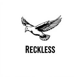 A striking profile photo for a Telegram channel featuring a flying pigeon with wounded wings, embodying a sense of resilience and struggle