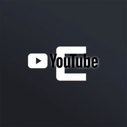 A modern and sleek logo design featuring the YouTube logo integrated with the letter 'E'