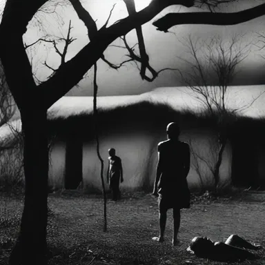 The eerie music and dimly lit scenes created a swazi atmosphere in the horror film.