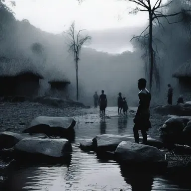 The eerie music and dimly lit scenes created a swazi atmosphere in the horror film.