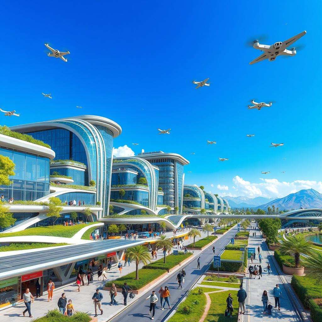 A futuristic vision of Saravan County, Iran, set 100 years from now