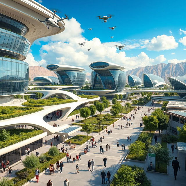 A futuristic vision of Saravan County, Iran, set 100 years from now