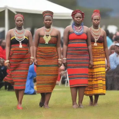 The fashion show featured traditional Swazi clothing, highlighting the vibrant colors and patterns.