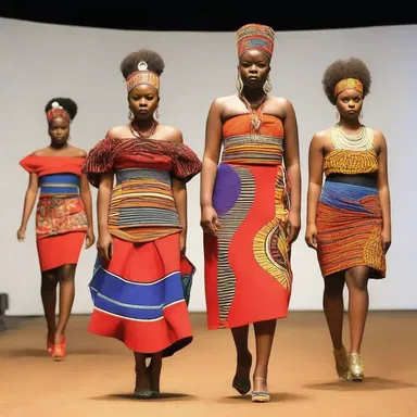 The fashion show featured traditional Swazi clothing, highlighting the vibrant colors and patterns.