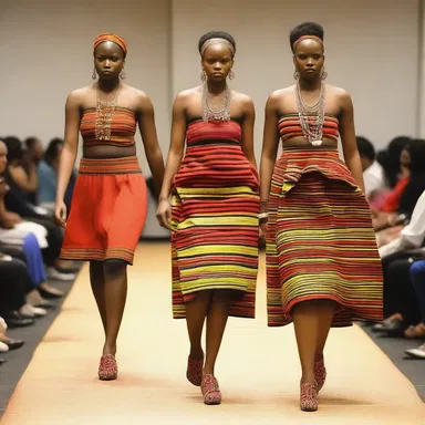 The fashion show featured traditional Swazi clothing, highlighting the vibrant colors and patterns.