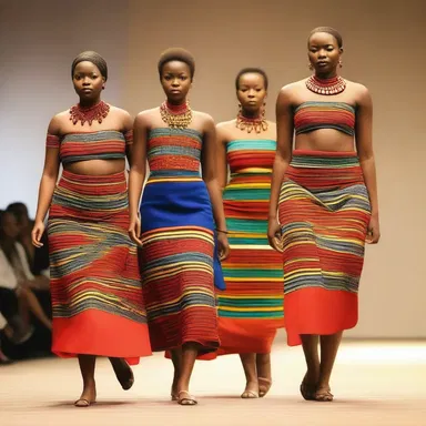 The fashion show featured traditional Swazi clothing, highlighting the vibrant colors and patterns.