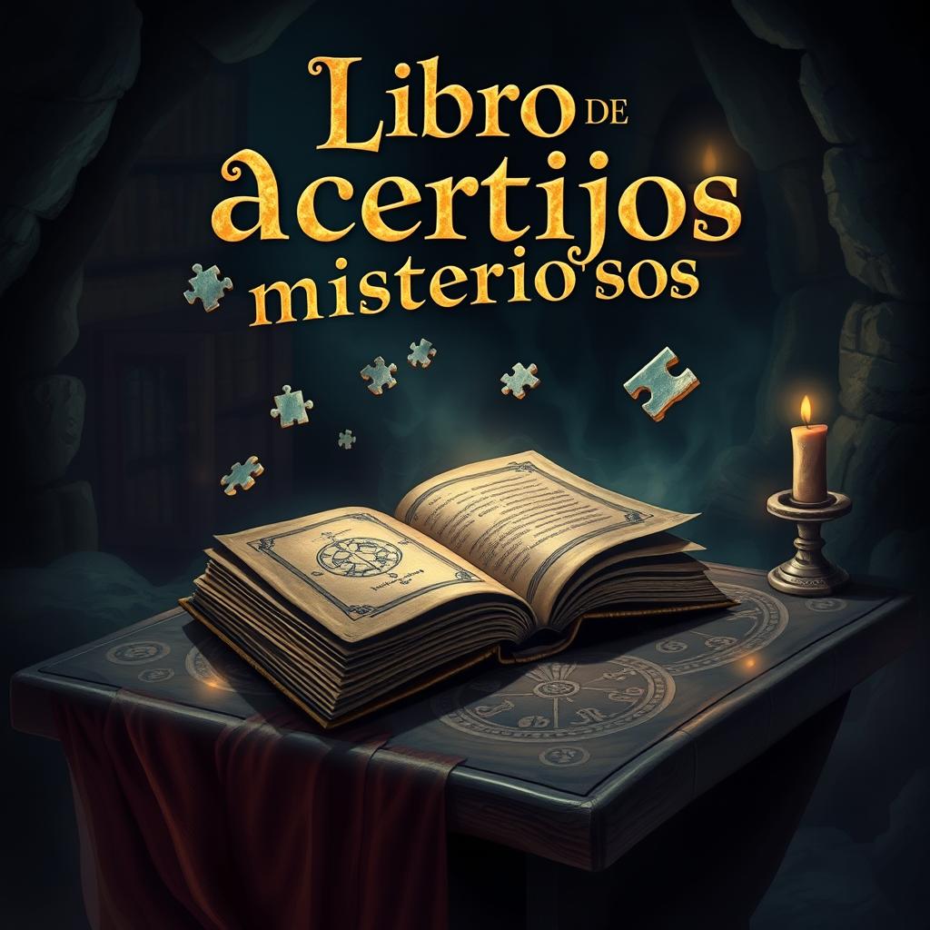 An alternative book cover design for "Libro de acertijos misteriosos"